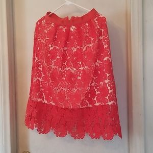 RED MIDI SKIRT